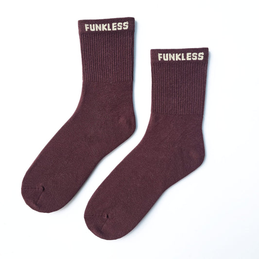 Funkless Crew Socks - Deep Taupe
