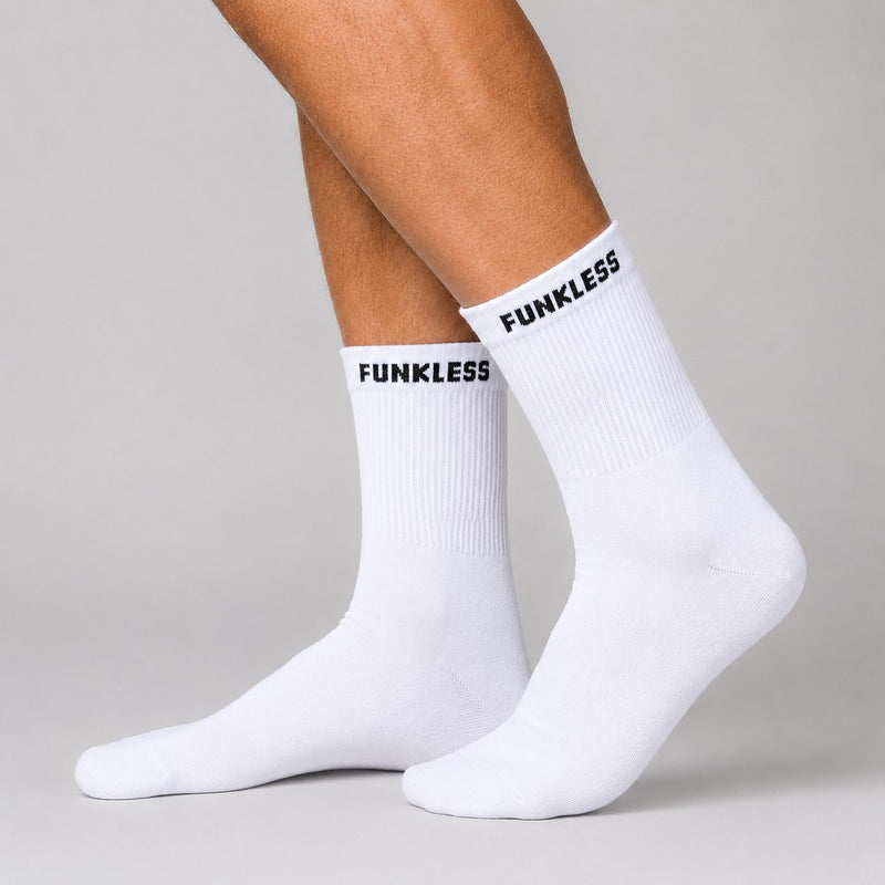 Funkless Crew Socks - Arctic White